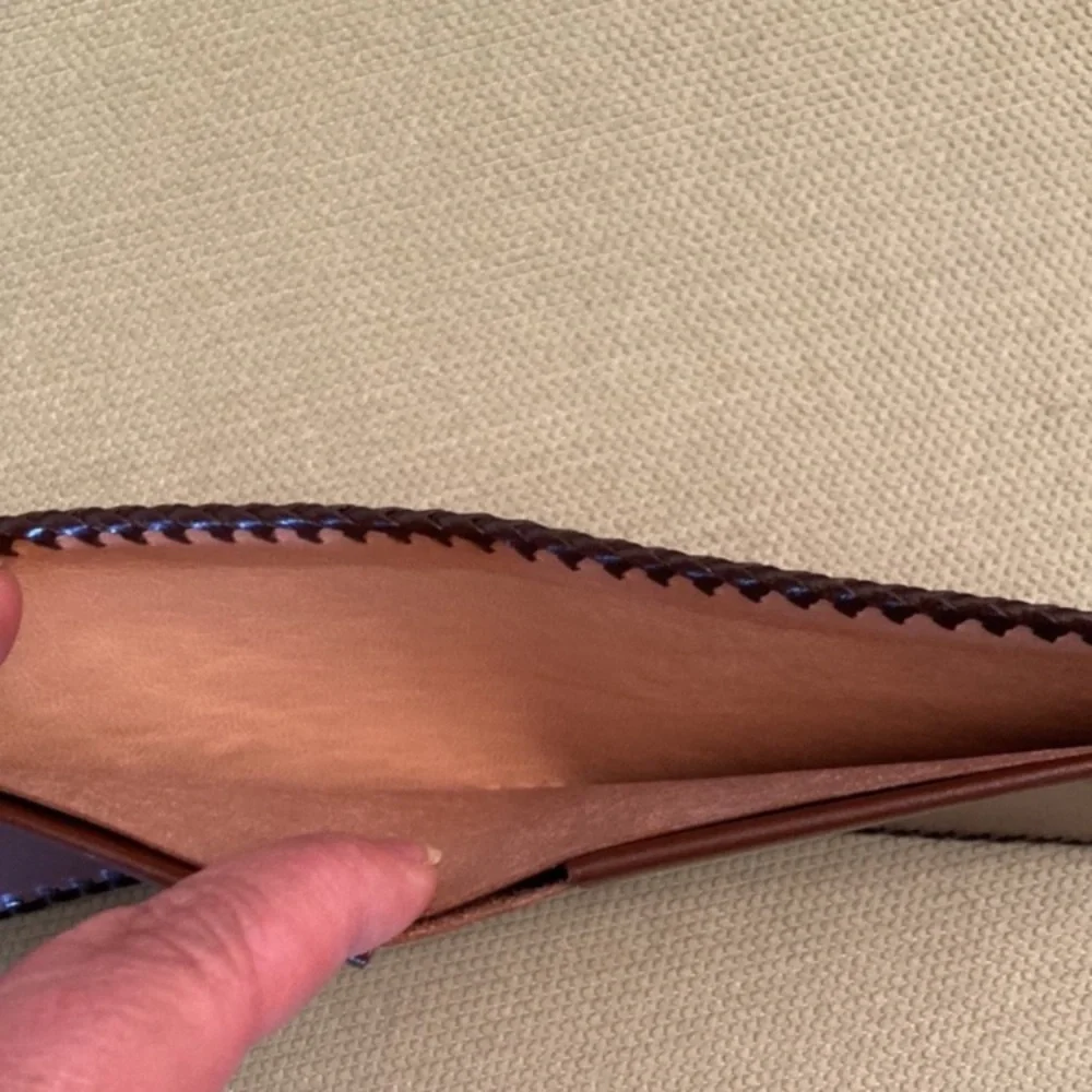 Unused vintage 50s 60s wallet billfold, embossed leather with sailboat and wheel